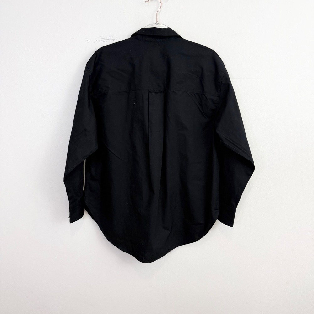 J.Crew Étienne Oversized Black Cotton Button Front Shirt XS - Picture 7 of 7